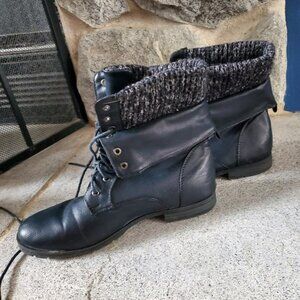 Aeropostale Black Combat Boots with Sweater look top size 9